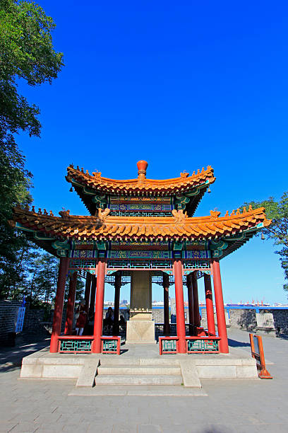 istock ancient China pavilion building landscape 2206675536