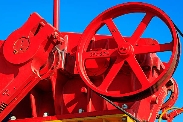 istock wheels on petroleum machinery under blue sky 2206677787