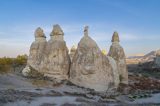 Turkey, Cappadocia. Group of phallic shaped fairy chimney rock formations