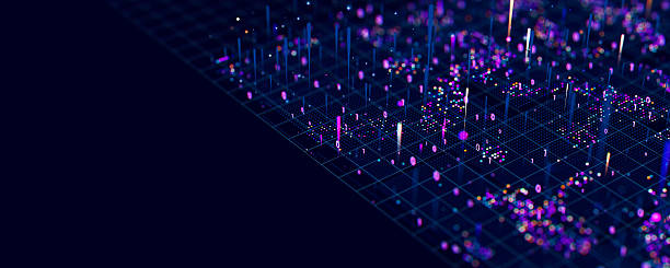 istock Macro of quantum computing technology. Digital patterns of big data. Microworld of LLM AI learning process. Nano technology presentation. 3d render illustration 2206678442