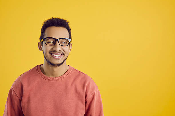 istock Smiling black man look at blank copy space 2206678988