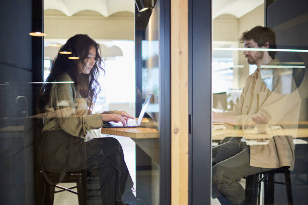 istock Working on a soundproof cabin at the start-up office. 2206685407