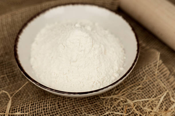 Baking utensils, flour and rolling pin. Flour. Preparation for baking. High quality photo
