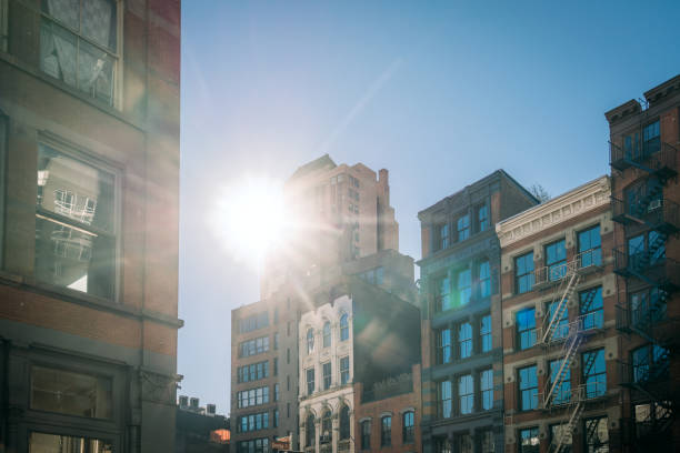 istock Urban Architecture in Soho with Sunlight Through Historic Buildings 2206696395