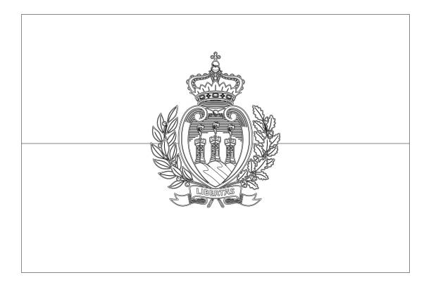 istock Black outline flag of San Marino 2206696813
