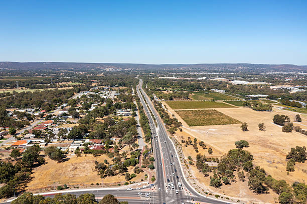 istock Aerial View Roe Highway along West Swan and Caversham 2206703976