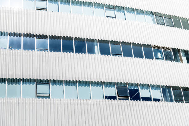 Facade of white office building