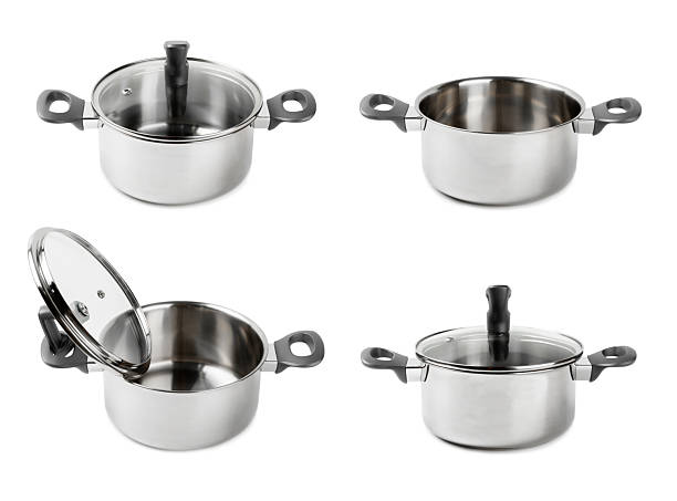 istock Stainless steel saucepan isolated on white background. Modern saucepan. Kitchen utensils. Cooking pan. Cooking concept. Mockup 2206715845