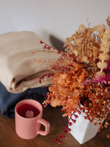 istock Autumn composition as home decor. Still life concept. Autumn, fall mockup. 2206722344