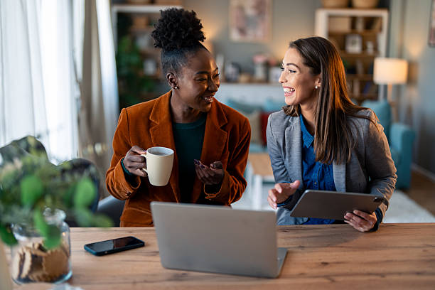 istock Professional Women Collaborating in Stylish Home Office 2206722661