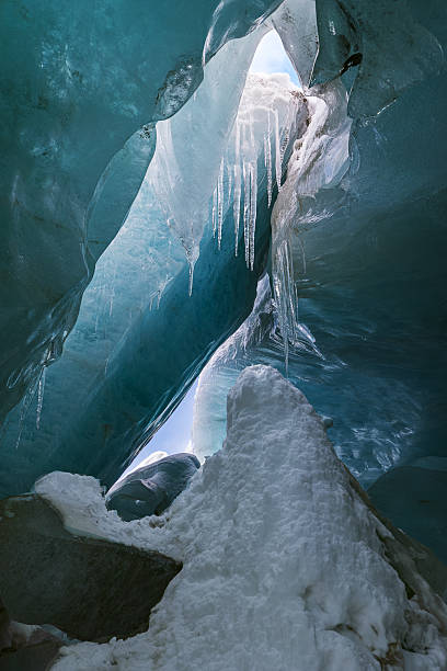 istock The side wall with interesting patterns inside an ice cave at Morteratsch Glacier 2206727109