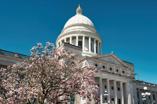 istock Little Rock Arkansas State Capitol Spring Blossom 2206731658