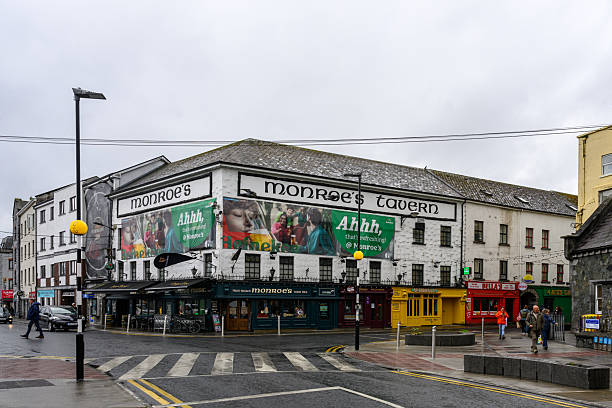 Galway, Ireland- Oct 8, 2024: The quiet streets in the city in evening time.