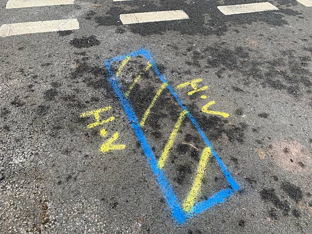 istock High Voltage road markings on public pavement 2206744285