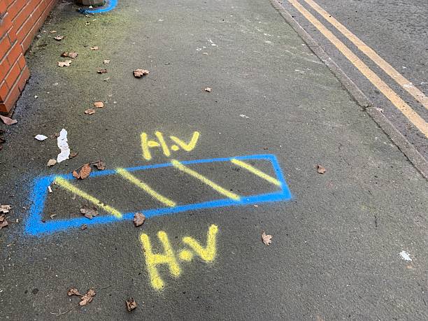 istock High Voltage road markings on public pavement 2206744293