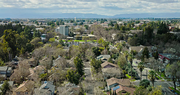 istock Residential Streets in Davis, CA - Drone Shot 2206745267