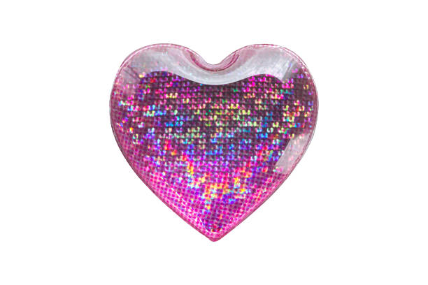 istock Heart shape hologram sticker isolated on white background 2206747281