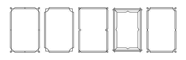 Simple frame set. Minimalistic geometric frames and borders, elegant art deco decorative layout ornament elements, line rectangle vignetting border collection. Vector collection.