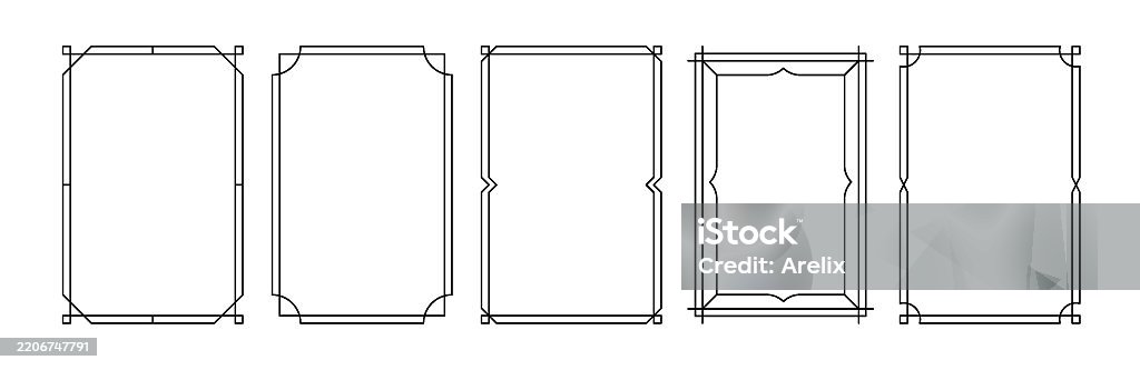 Long Rectangle Frame Simple Simple Frame Set Minimalistic Geometric Frames And Borders Elegant Art ...