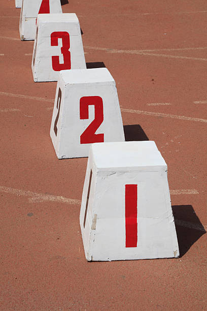 istock track number in the red plastic runway 2206750041