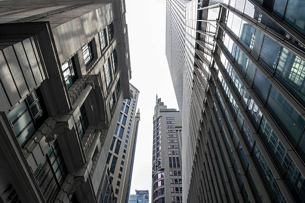 istock Low angle vision of modern urban skyscrapers 2206752029