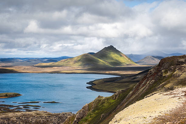 Popular hiking area Landmannalaugar at Fjallabak Nature Reserve in the Highlands of Iceland.