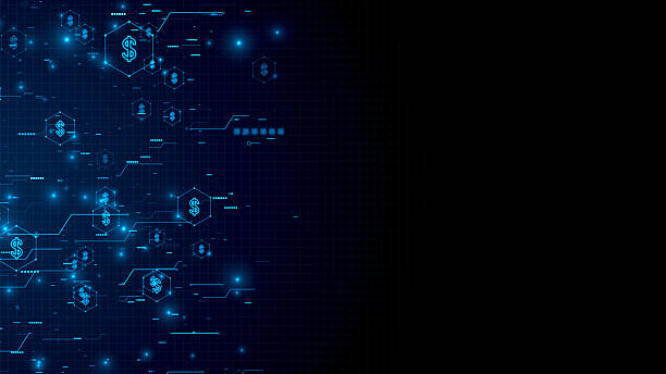 istock Glowing Dollar Sign Symbols in Hexagons Technology Background 2206759988