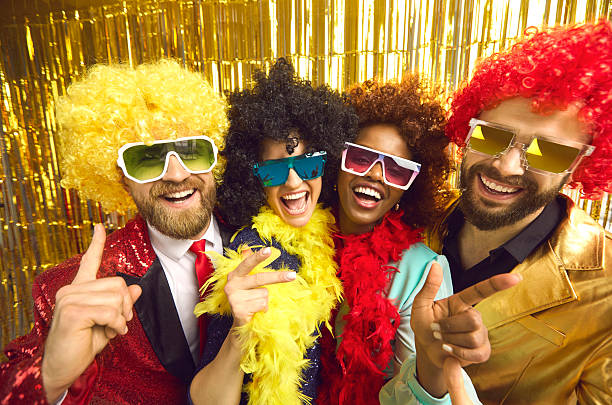 istock Happy overjoyed diverse multiethnic funny people group fool around on camera 2206767013