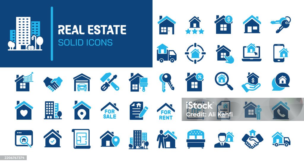 Icônes solides de glyphe immobilier. Contenant la maison, l’appartement, la vente, la collection d’icônes solides résidentielles. Illustration vectorielle. Pixel parfait sur fond blanc propre - clipart vectoriel de Icône libre de droits Icônes solides de glyphe immobilier. Contenant la maison, l’appartement, la vente, la collection d’icônes solides résidentielles. Illustration vectorielle. Pixel parfait sur fond blanc propre - clipart vectoriel de Icône libre de droits