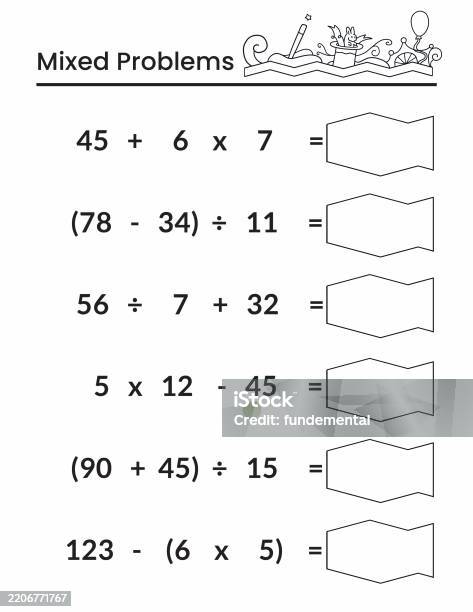 Istock Math Problems Math Activity Stock Illustration - Download Image Now - Childhood ...