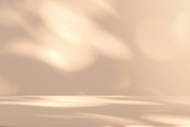 istock Studio style background wall decoration presentation uses white and beige tones. with shadows cast from a nearby window, concept creating a decorative 2206772333