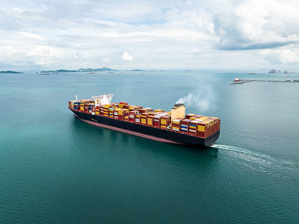 istock cargo logistic container ship sailing in sea import export goods and distributing products to dealer consumers across Asia pacific and worldwide. global business transportation by container ship, side view 2206777502