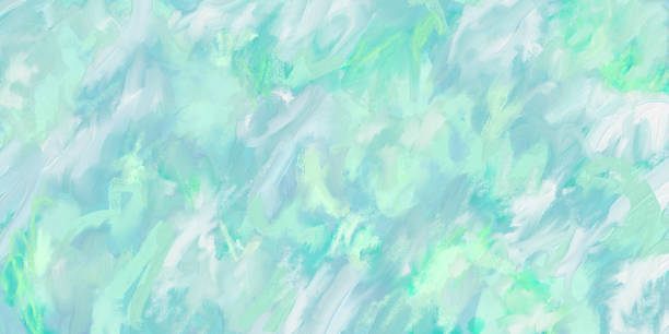 istock Hand painted background with a mixture of green and white 2206781996