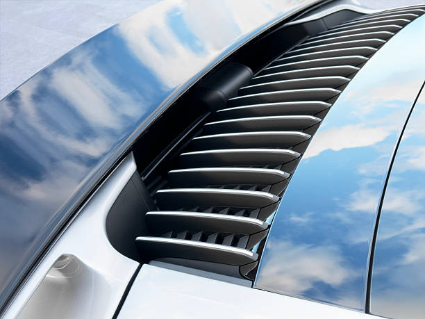 Modern sports car rear end detail