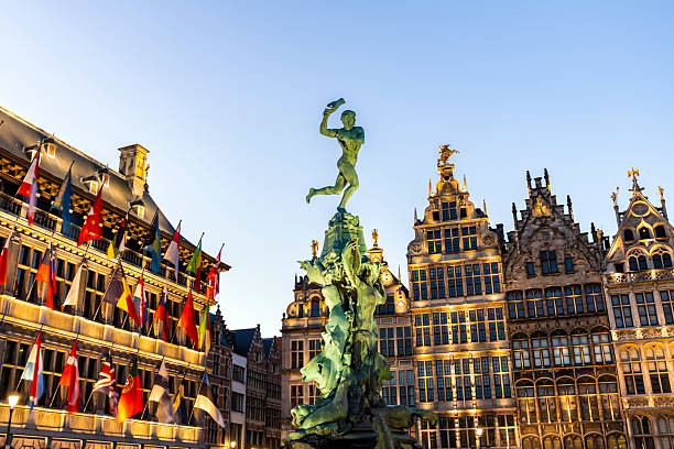 istock Grote Markt in Antwerp with fountain, Realtime 2206784145