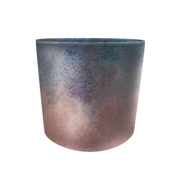 istock Flowerpots for plants and flowers. Planters and vases of various shapes with gradient colorful texture. Watercolor container template for interior and exterior, house and garden flowers, plants 2206784477