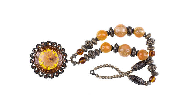 magic pendant with stones isolated on white background
