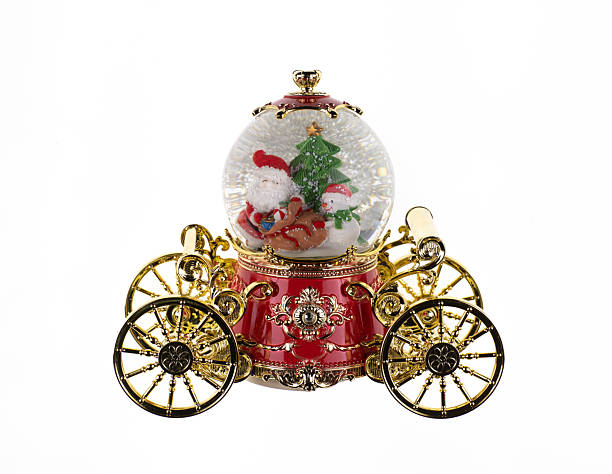 istock Snow globe  with cute Santa Claus isolated on white background 2206787782