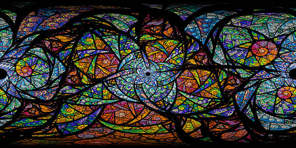 istock Stained glass 360 VR environment. Abstract fractal render. 2206787966