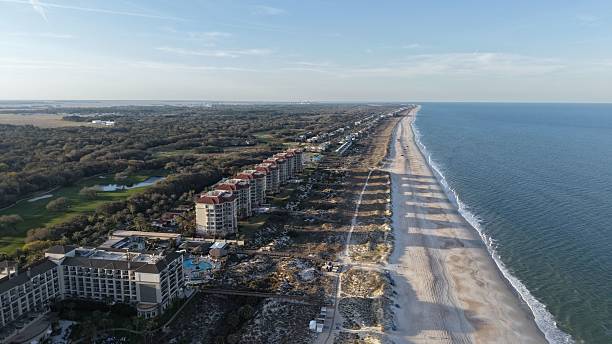 istock Scenic Coastal Resort Aerial View 2206788422