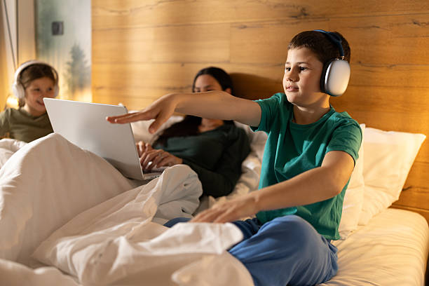 istock Happy family having fun in hotel 2206788955