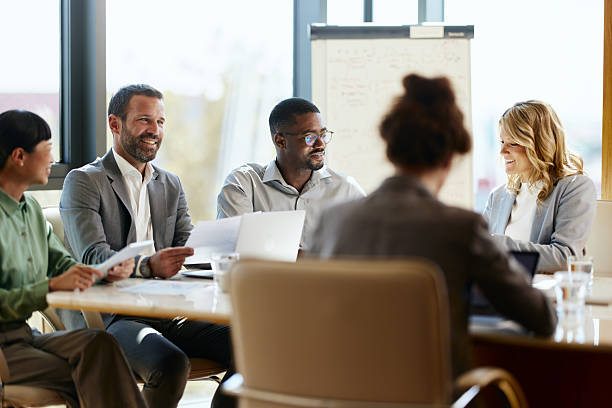 istock Diverse business team working on a meeting in the office. 2206789707