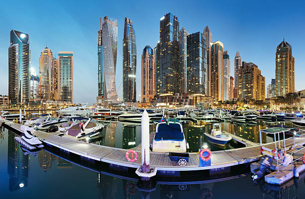istock Dubai at night, Marina canal skyline panorama, UAE 2206789957