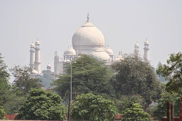 istock Taj Mahal amidst lush greenery in Agra, India. 2206792454
