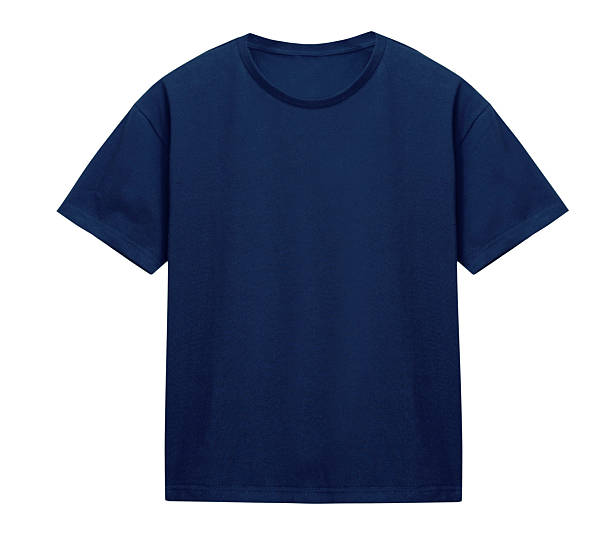 istock Blue male t-shirt isolated on white, nobody, empty logo space.Casual regular tshirt front side blank design.Men's summer t shirt template. 2206793805