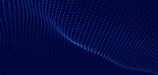 istock Abstract background with dynamic color wave. Futuristic dotted wave of bright particles. Colorful background for presentation design. Wide format vector illustration. Weave effect. 2206793869