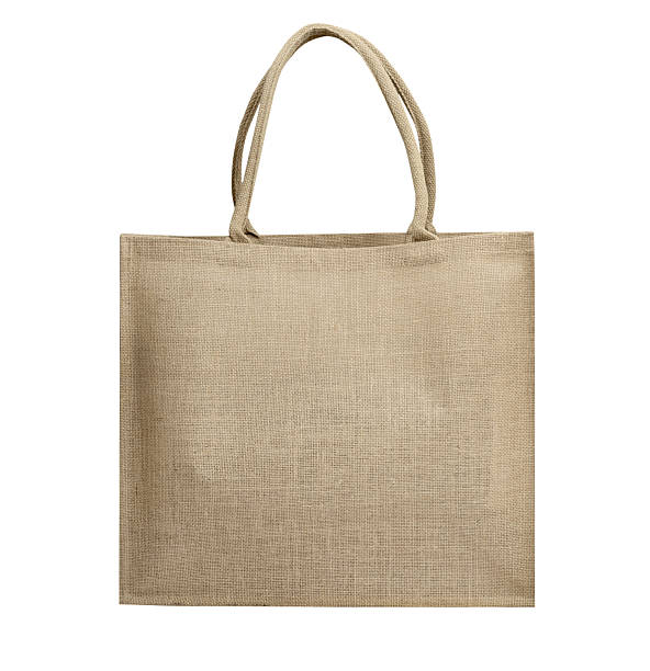 istock Hessian bag front view isolated on white, nobody, single object.Organic design burlap sack.Tote. 2206795123