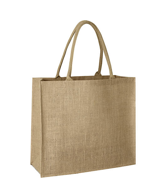 istock Hessian bag isolated on white, burlap tote, single object, nobody. 2206795225