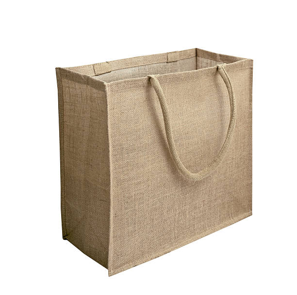 istock Organic food package recycled materials,textile hessian bag empty space, handbag eco style single object.Container. 2206795443