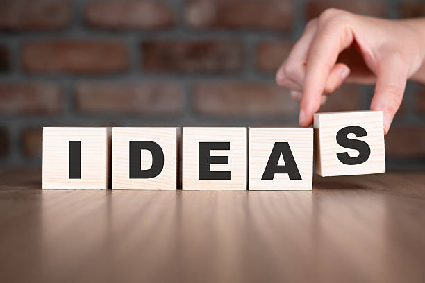 istock Ideas word with wooden blocks on table 2206799244